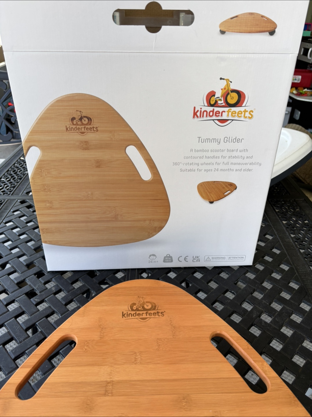 Kinderfeets Tummy Glider Scooter Board - Bamboo