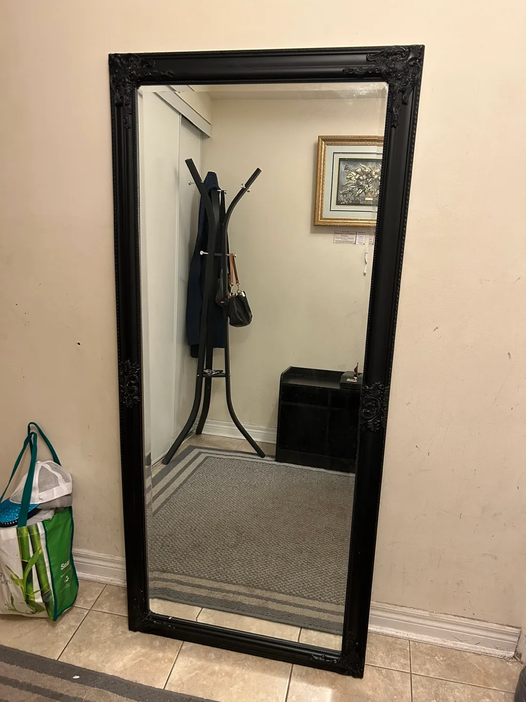 Large Black Framed Mirror *MOVING SALE* thumbnail