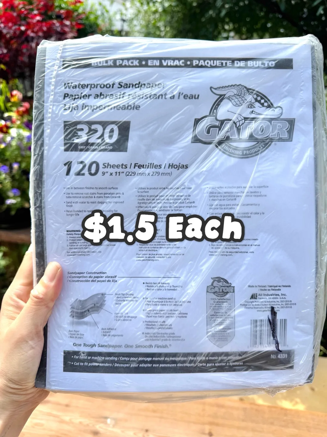 Waterproof Sandpaper - Grit 320 -9”x11” $1.5 Each thumbnail