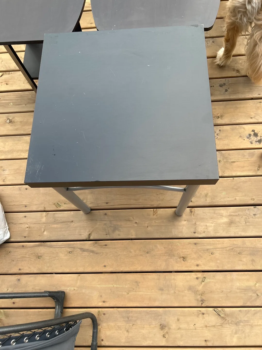 Black Side Table with Silver Legs thumbnail