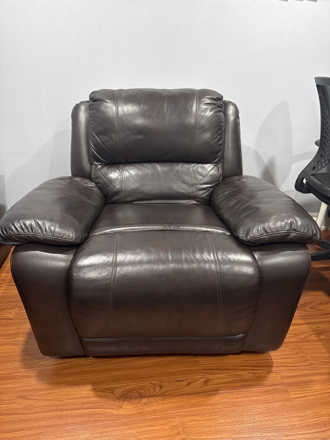 Dark Brown Leather Recliner Chair - photo 2