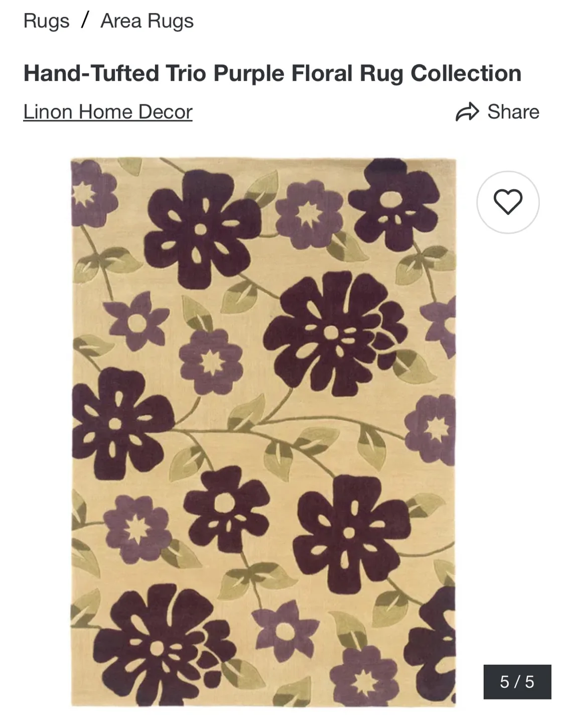 Linon Home Decor Hand-Tufted Trio Floral Rug image indicator(6)