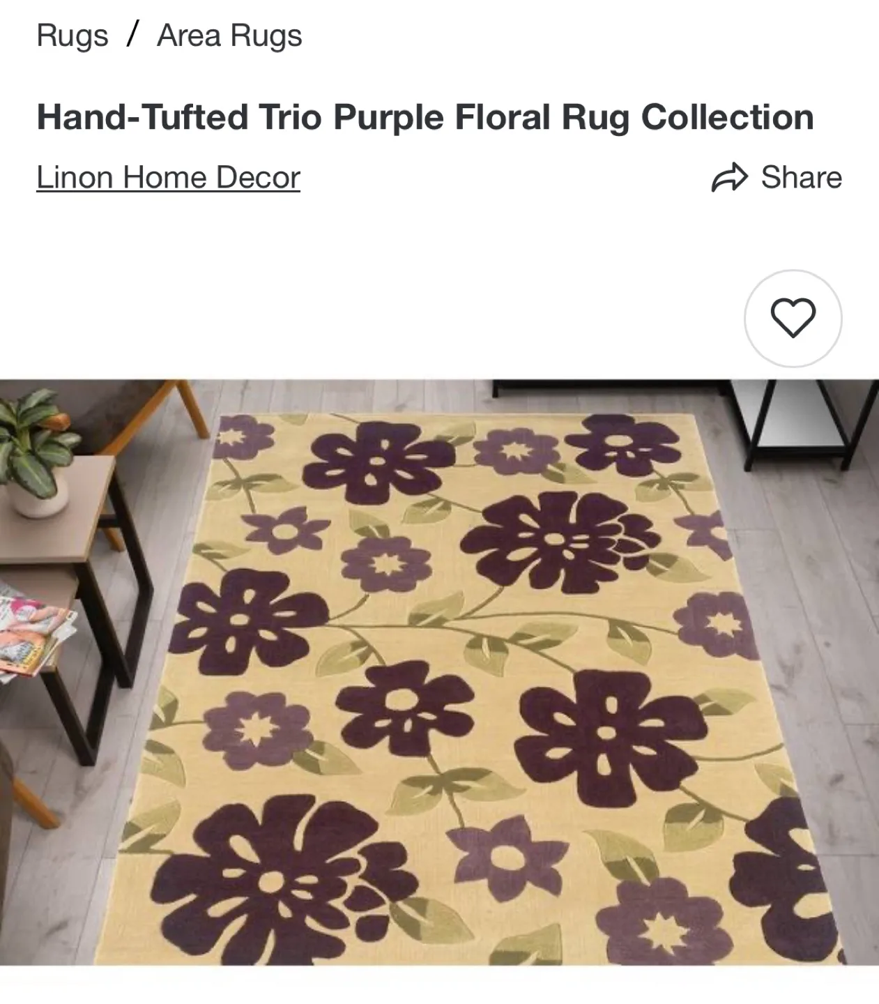 Linon Home Decor Hand-Tufted Trio Floral Rug image indicator(4)