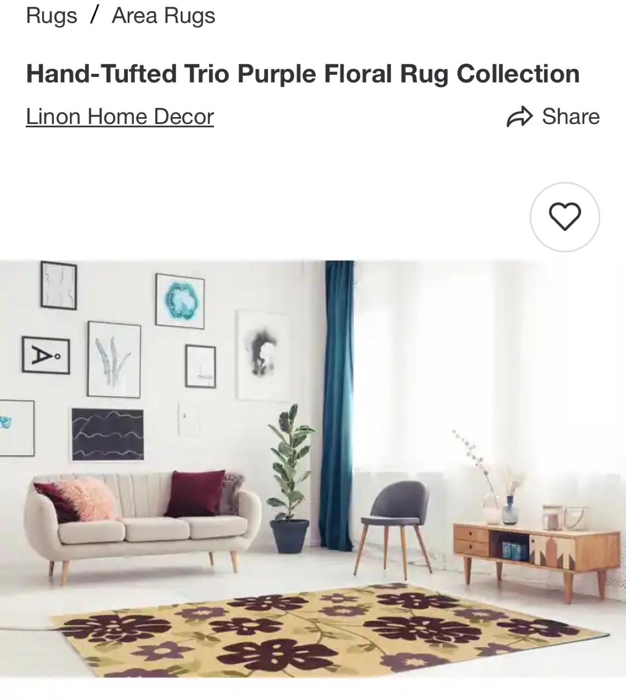 Linon Home Decor Hand-Tufted Trio Floral Rug thumbnail