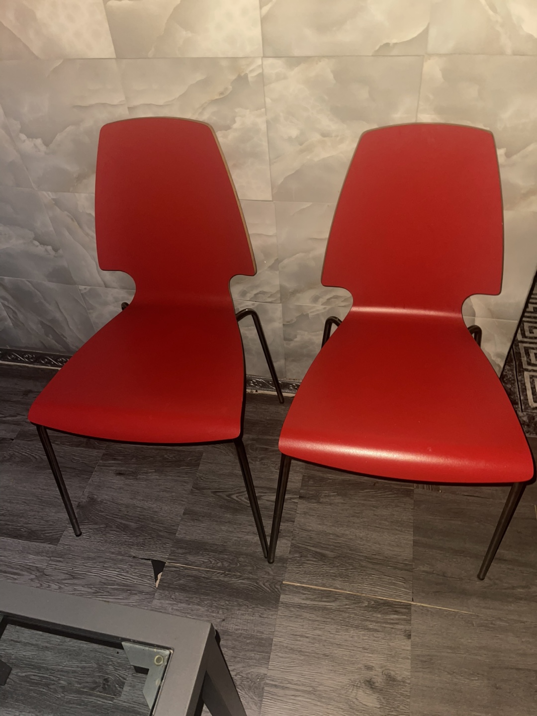 Red Modern Chairs - Set of 2