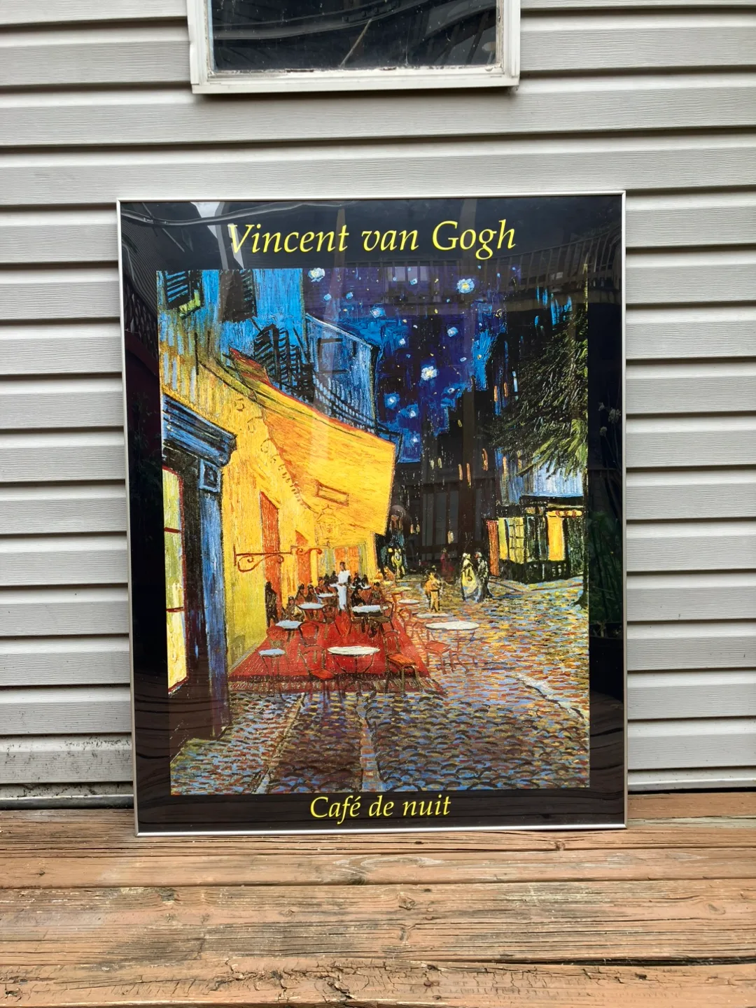 Aluminum Framed Van Gogh’s Cafe Terrace At Night - 45.5” x 35” thumbnail