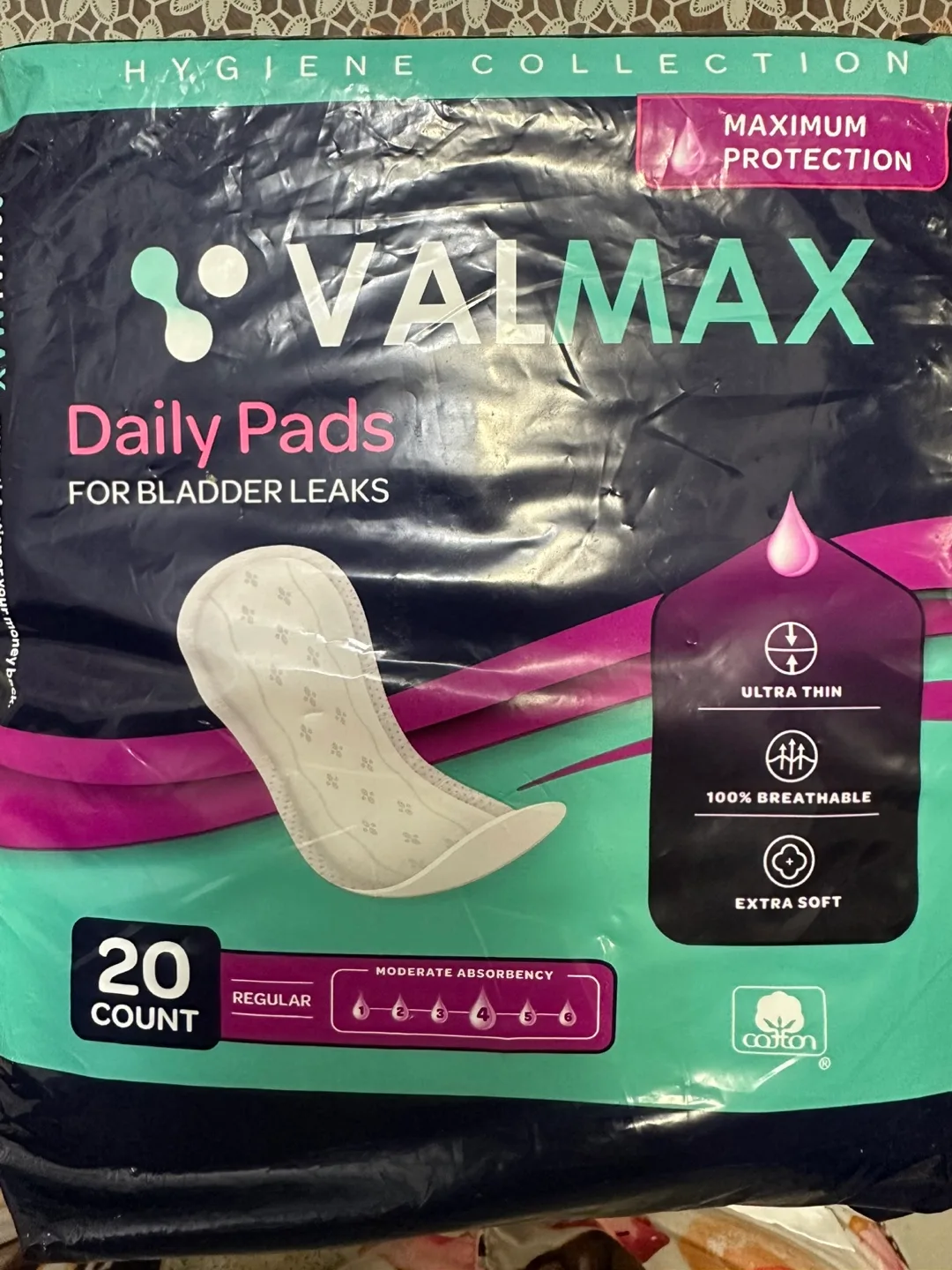 Valmax Daily Pads for Bladder Leaks - 20 Count thumbnail
