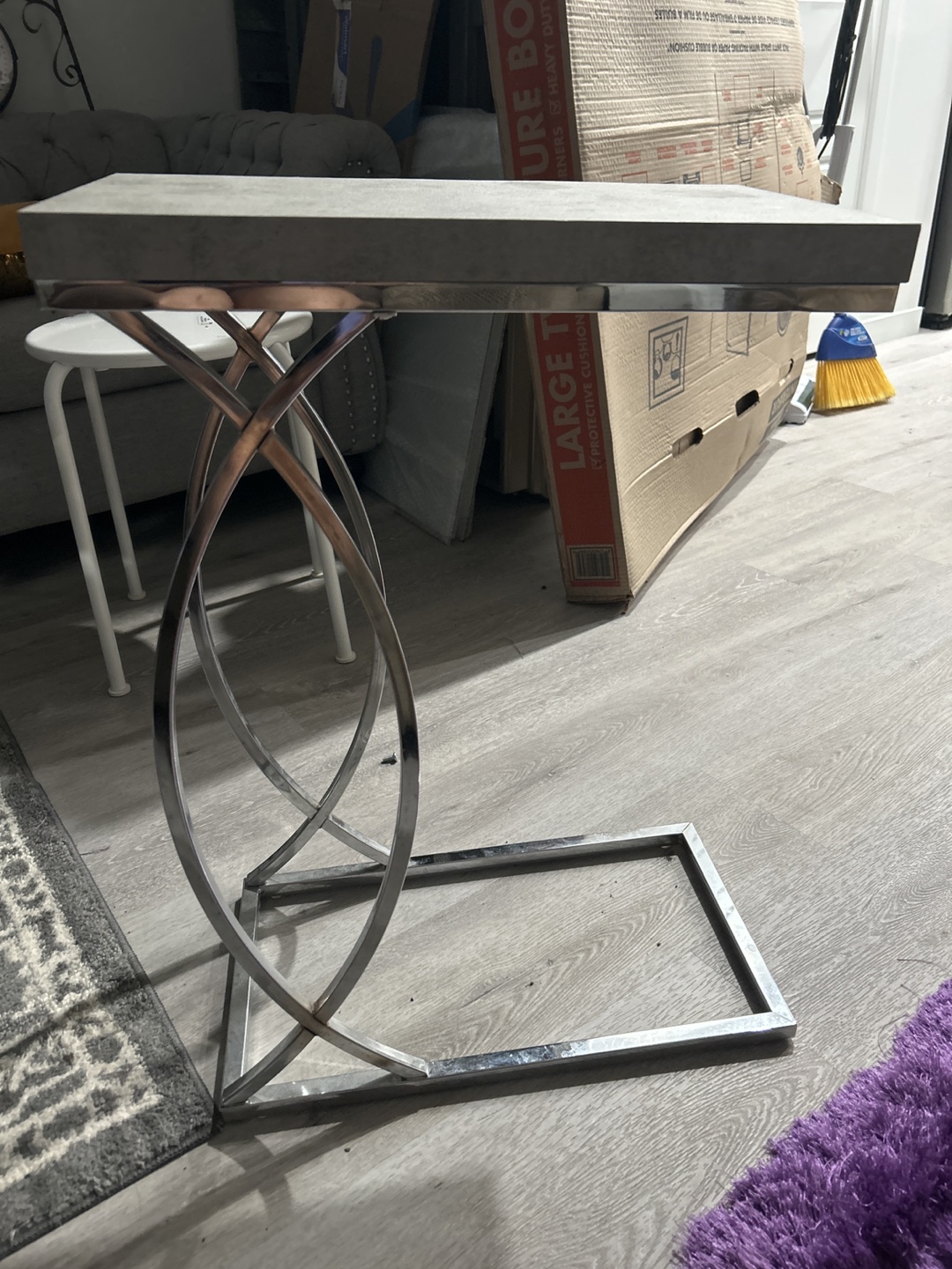Side Table with Metal Base