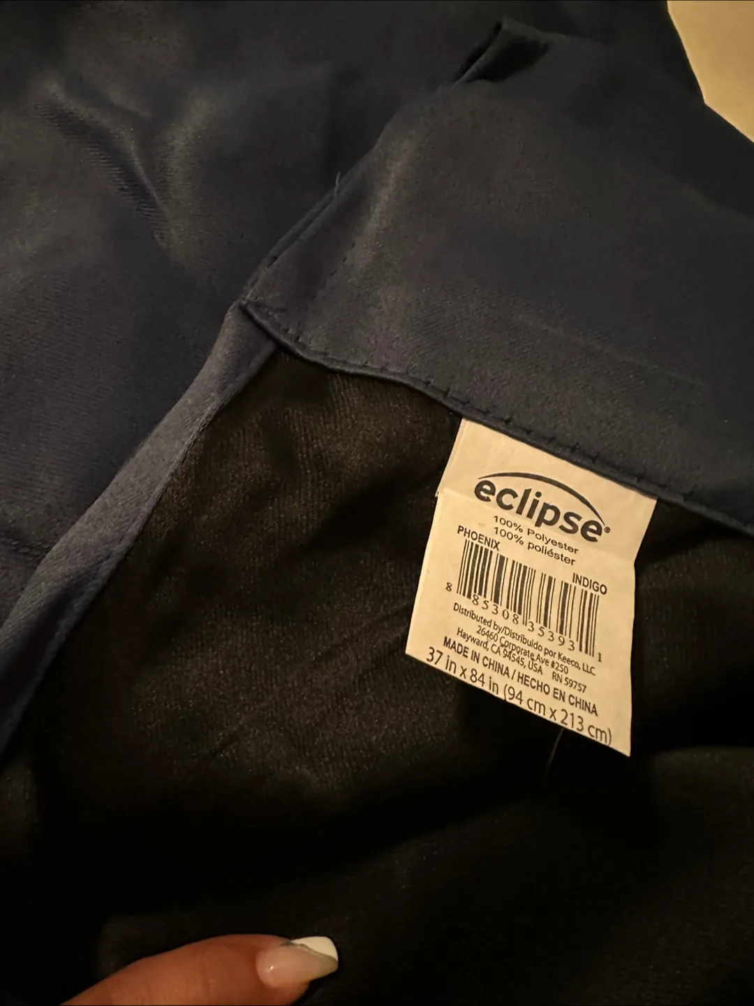Eclipse Phoenix Indigo Blackout Rod Pocket Curtains - 37x84 thumbnail