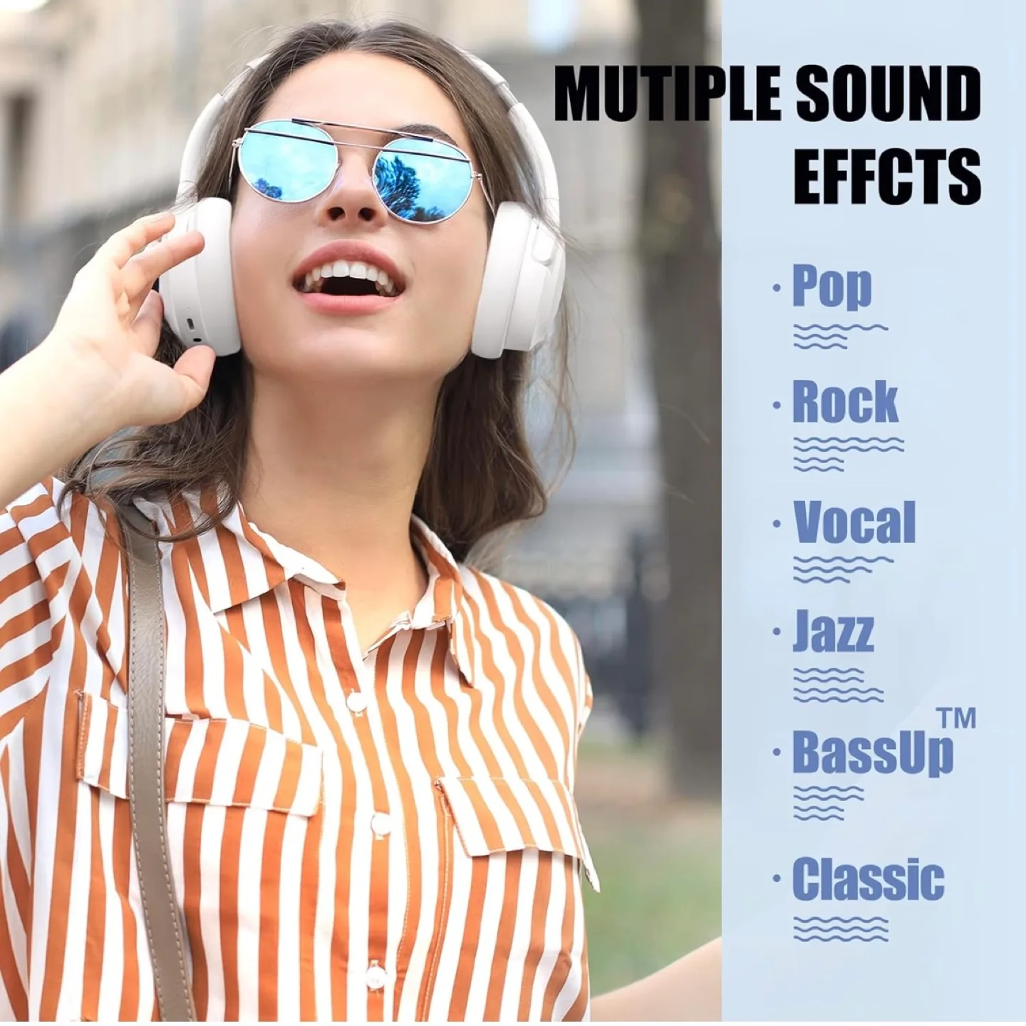 BERIBES White Wireless Headphones thumbnail