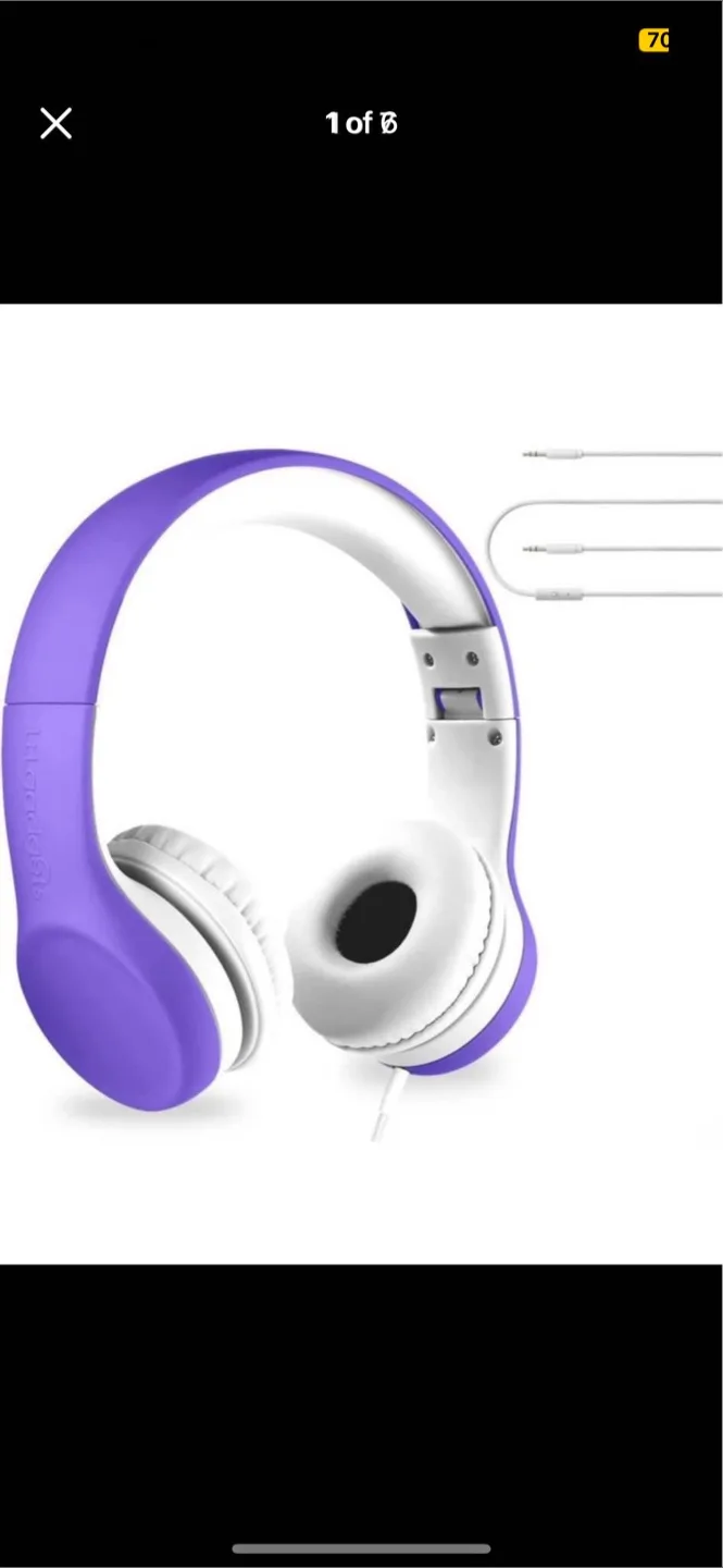 LilGadgets Connect+ Kids Wired Headphones - Purple/White thumbnail