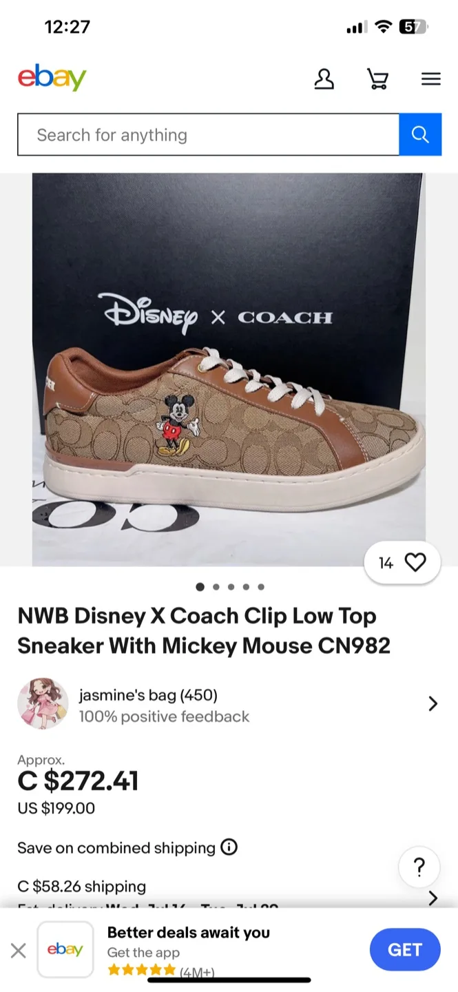 Coach Disney Collab Sneakers Size 9 image indicator(6)