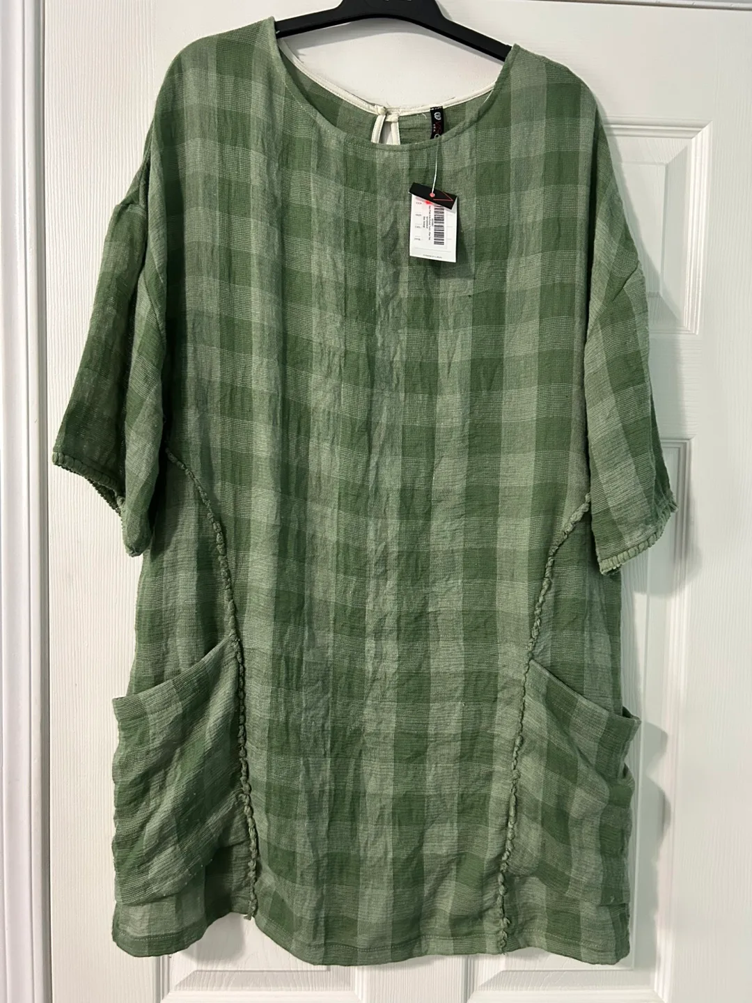 New Green Plaid Tunic Top - Large-XL thumbnail