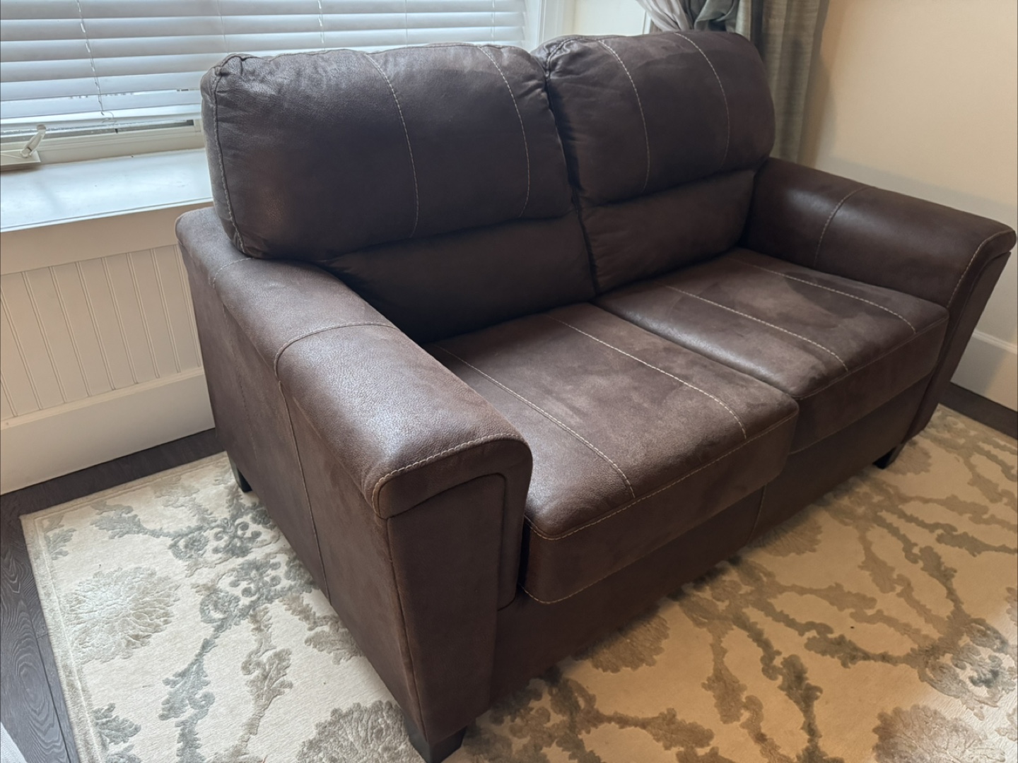 Brown Loveseat Sofa - photo 2