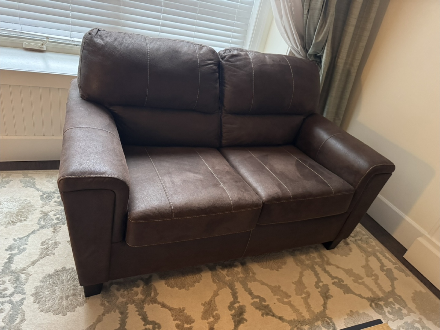 Brown Loveseat Sofa - photo 3