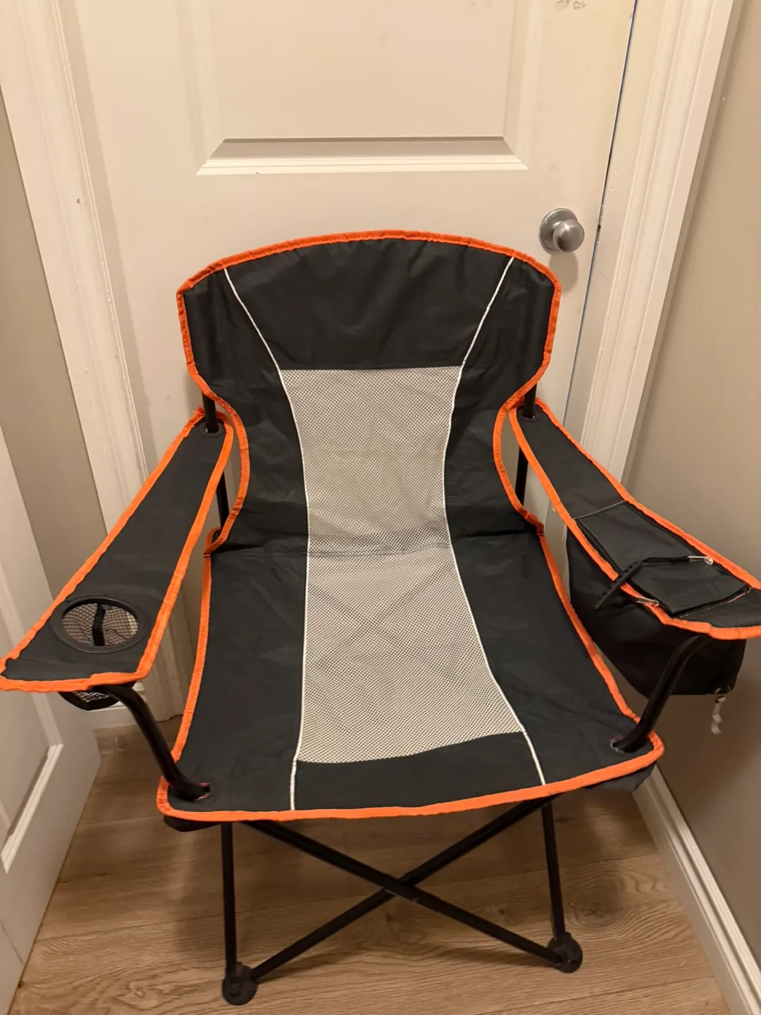 Large Folding Camping Chair - Black & Orange thumbnail