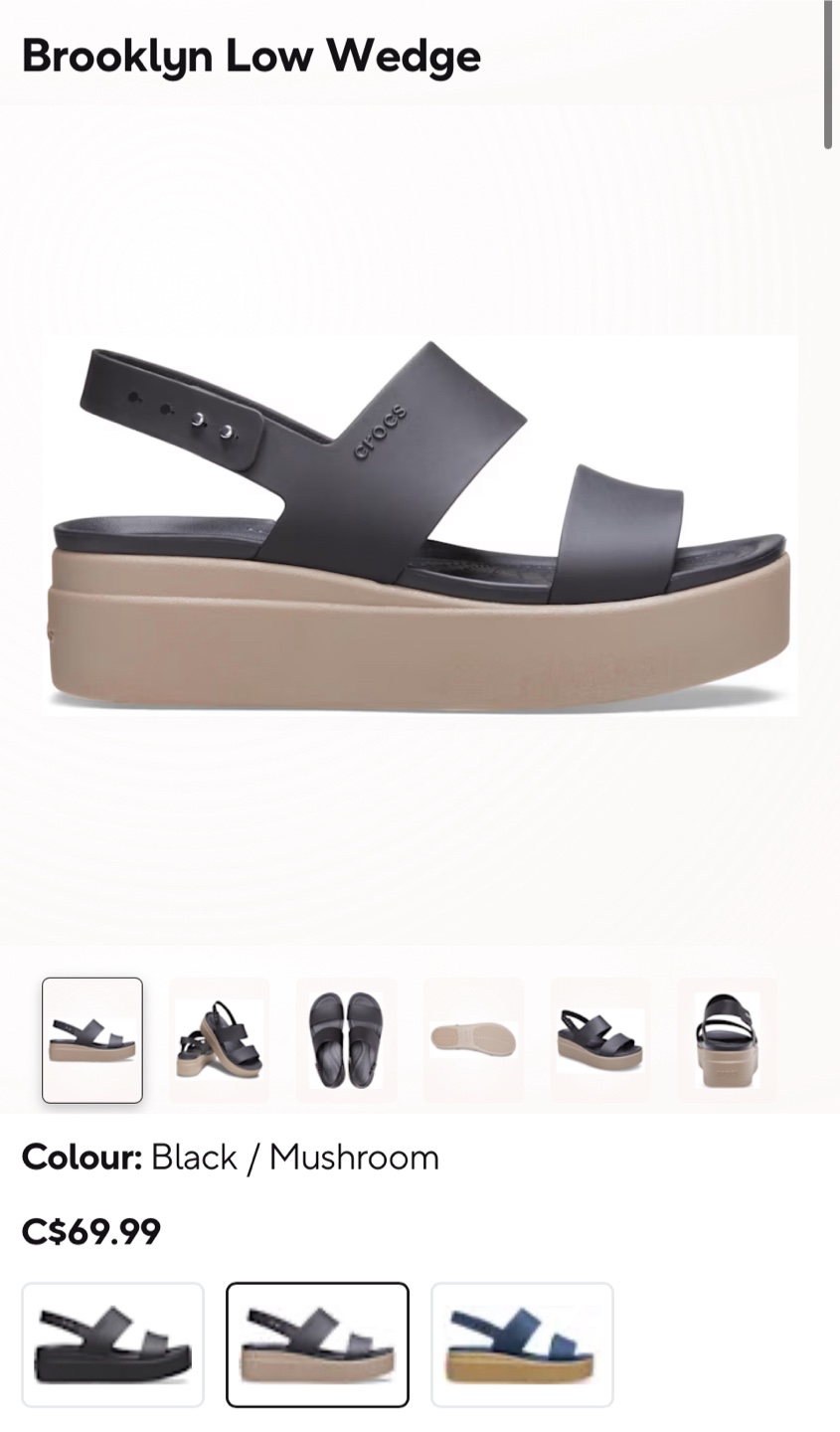 Crocs Brooklyn Low Wedge Sandals - Size US 7
