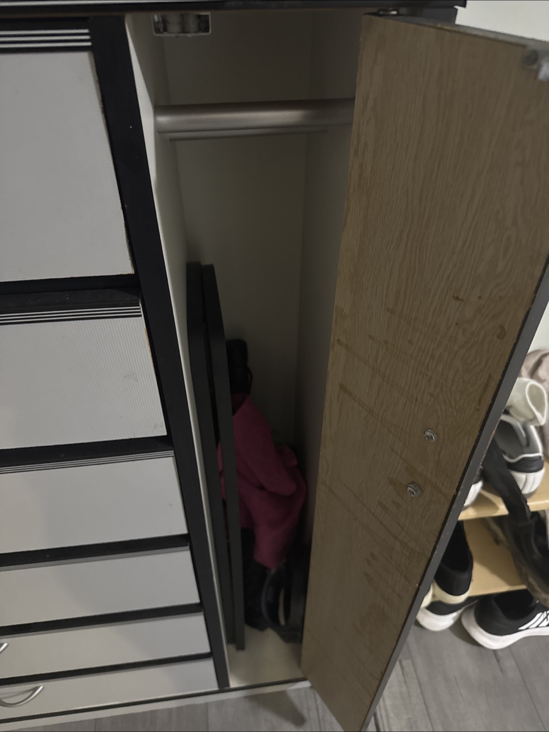 White & Black Shoe Rack with Drawers - photo 4