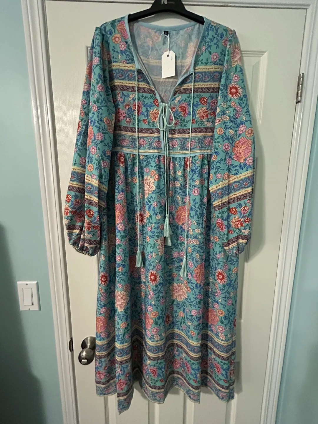 New Floral Print Boho Dress- Large-XL thumbnail