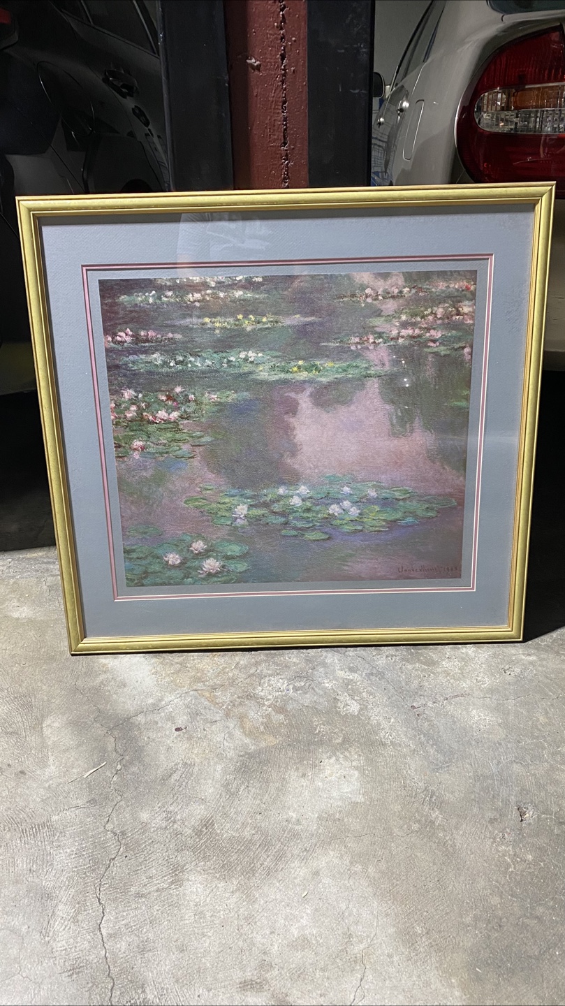 Monet Water Lilies Reproduction Framed Art