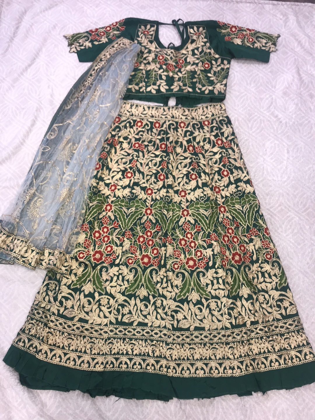Green Embroidered Lehenga Choli Set - photo 4