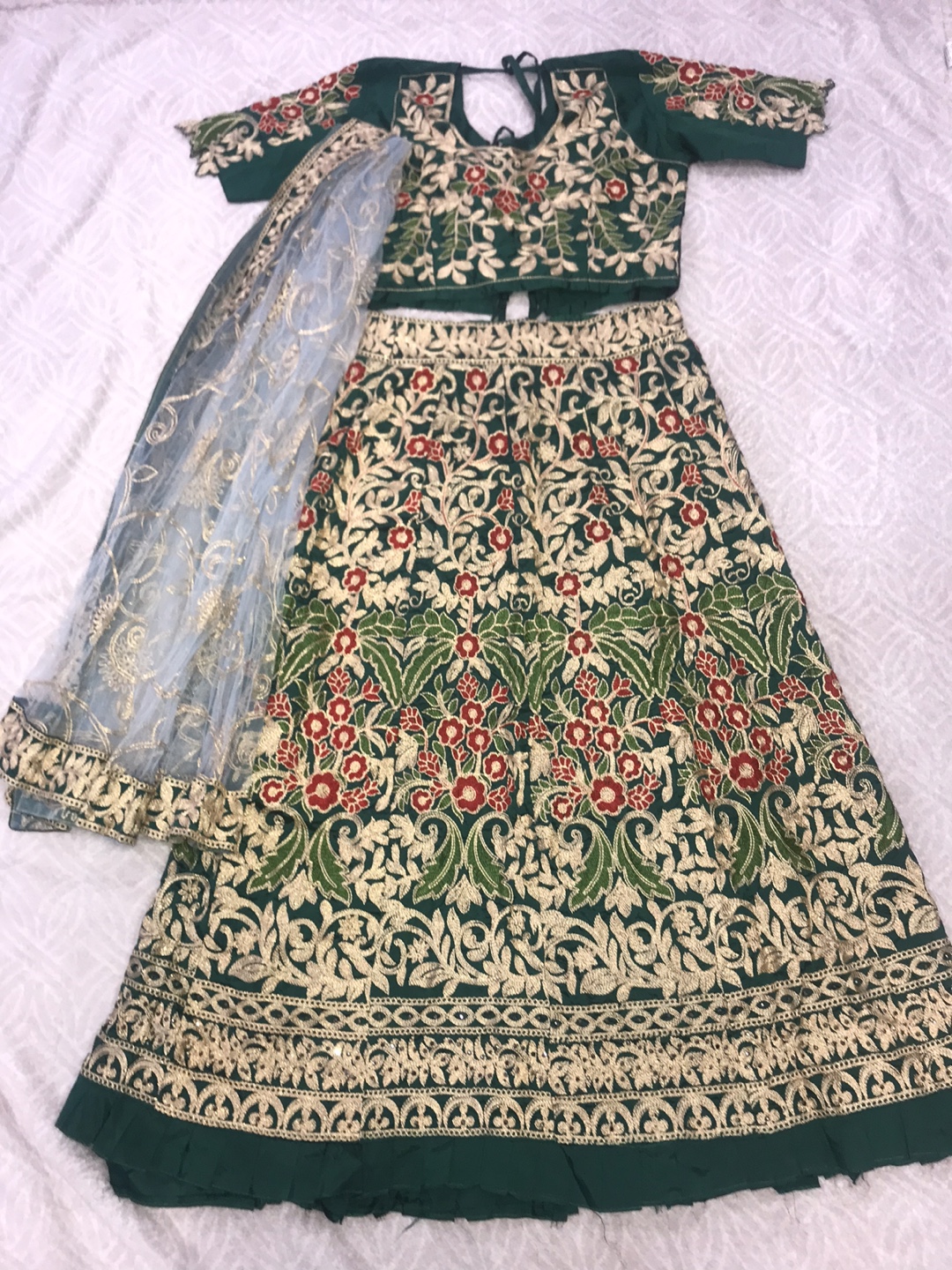 Green Embroidered Lehenga Choli Set - photo 3