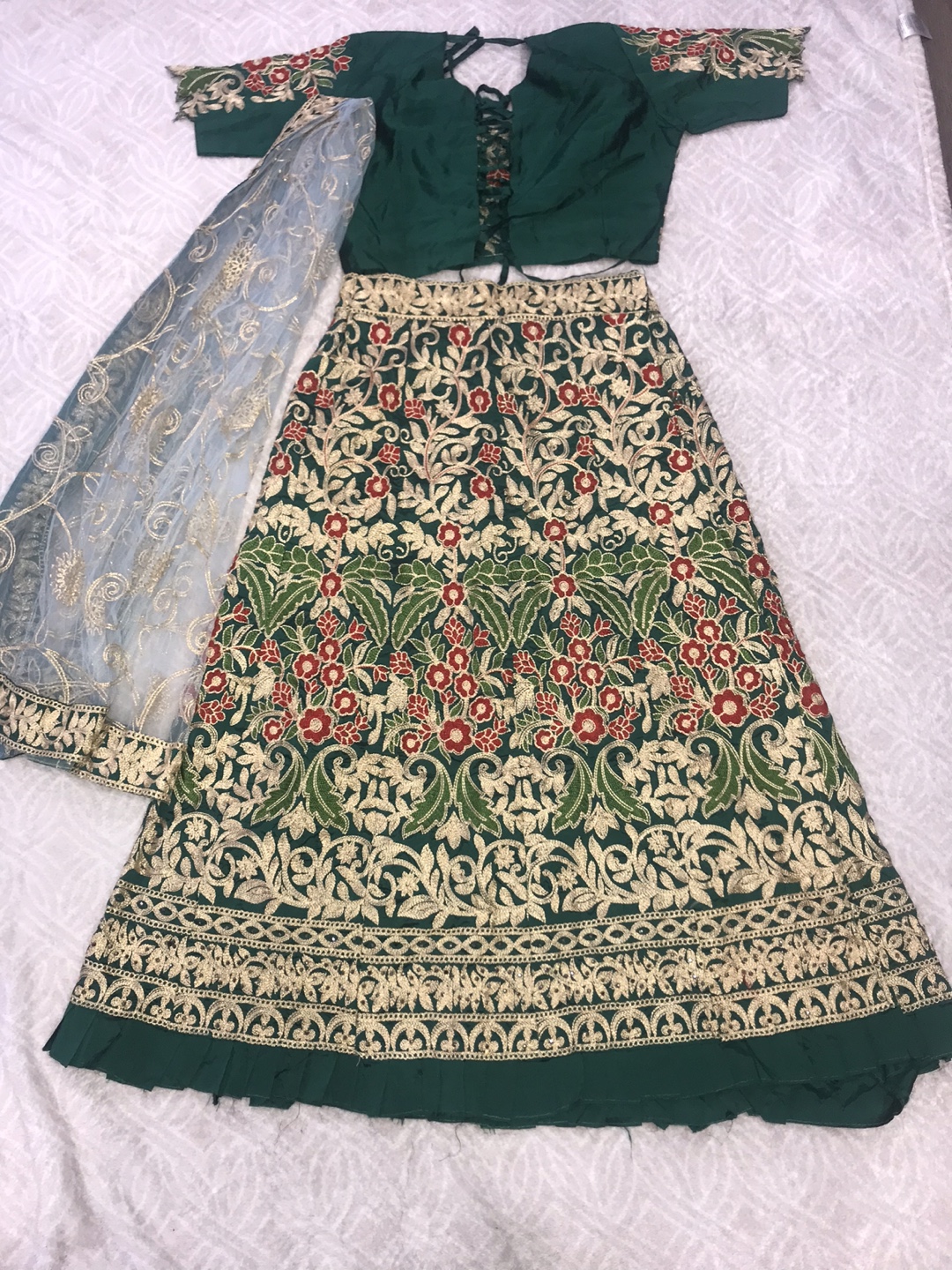 Green Embroidered Lehenga Choli Set - photo 5