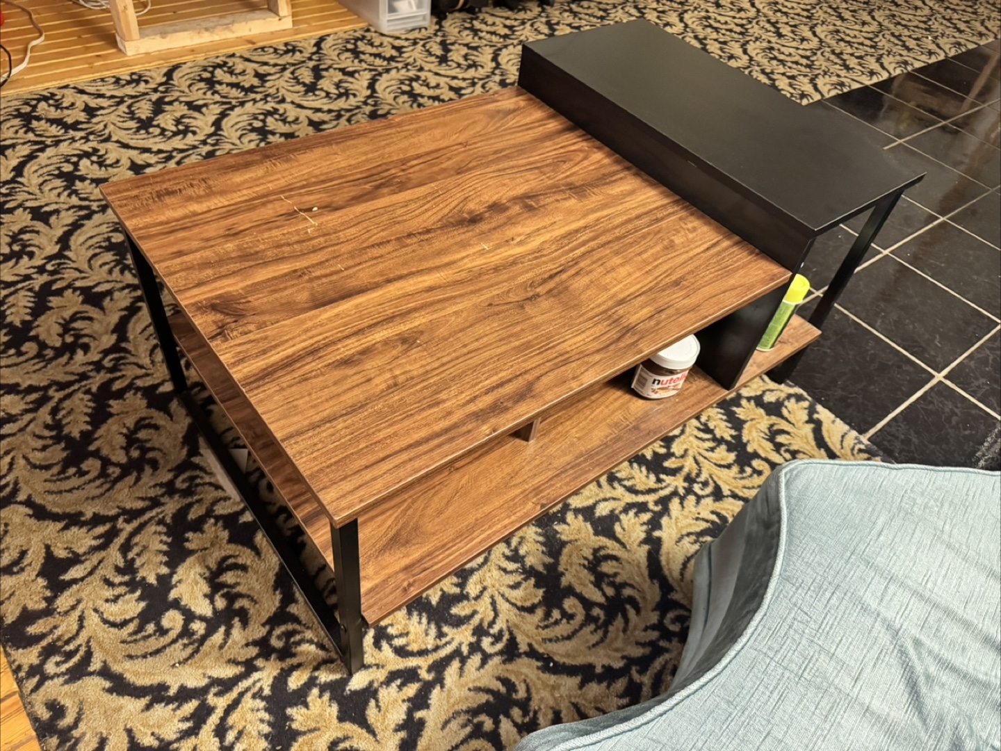 Wood & Black Coffee Table - photo 3