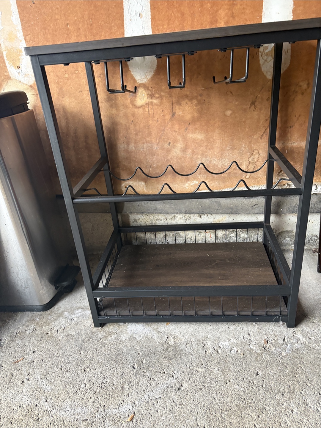 Brown Wood Bar Cart