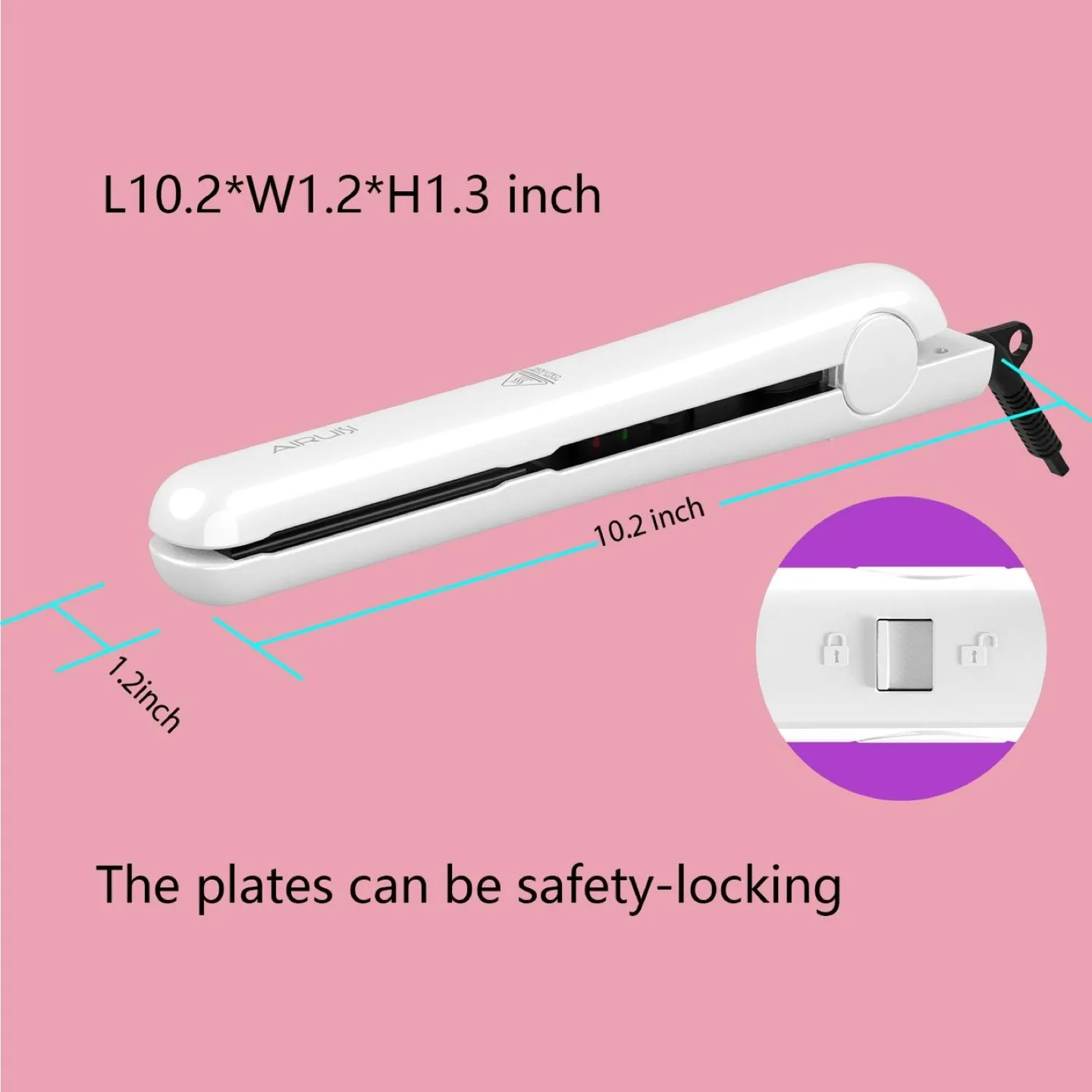 AIRUISI Ceramic Hair Salon Flat Iron - White image indicator(2)