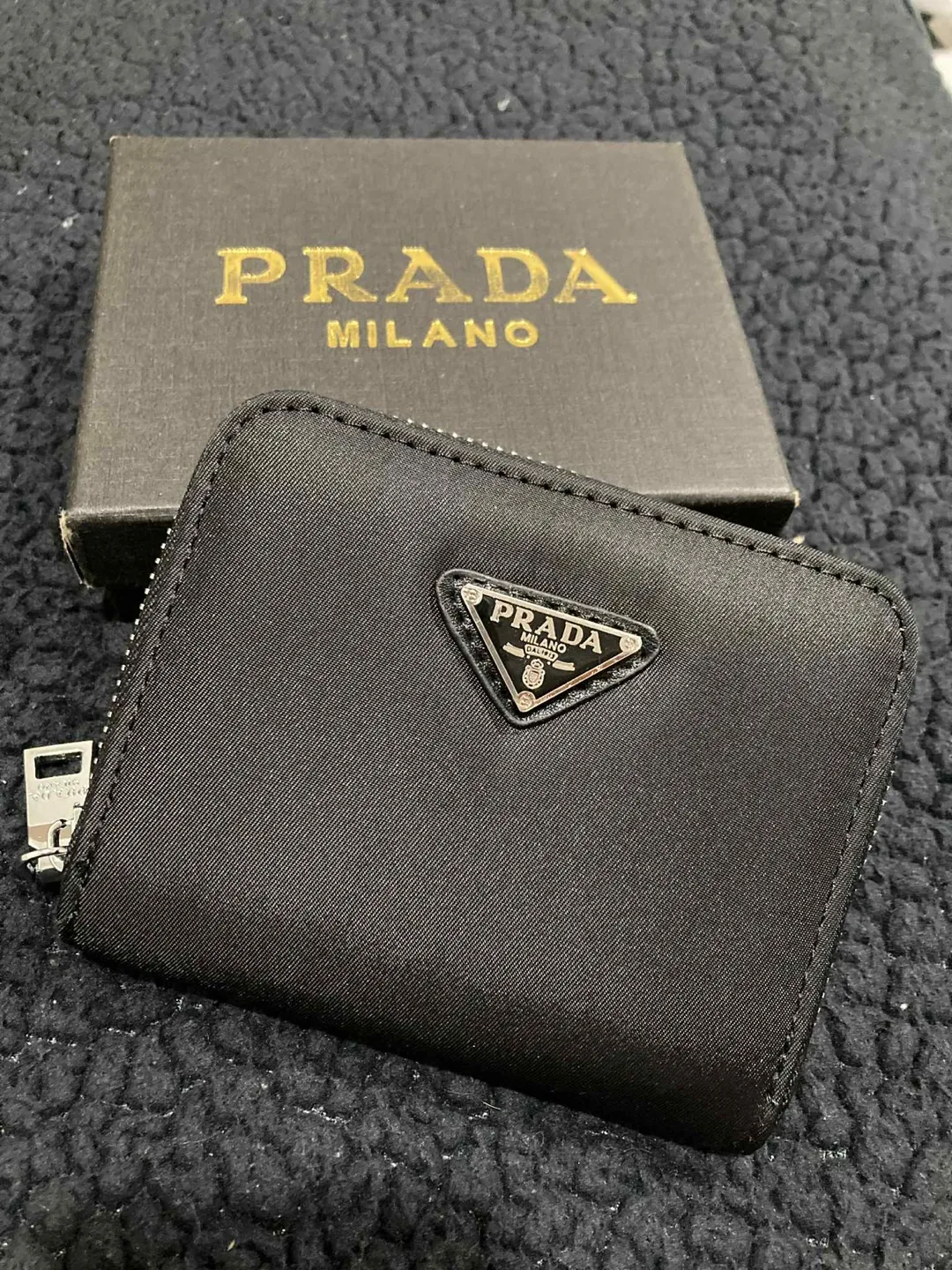 Inspired Prada Milano Black Wallet with Box thumbnail