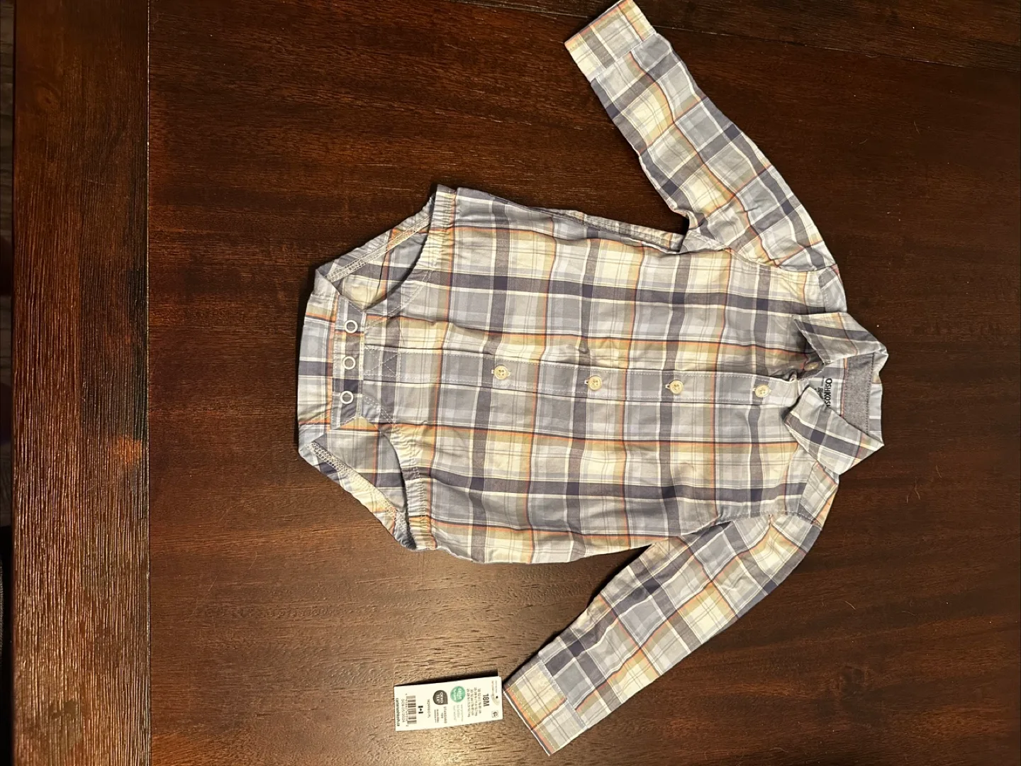 OshKosh Plaid Bodysuit - 18 Months thumbnail