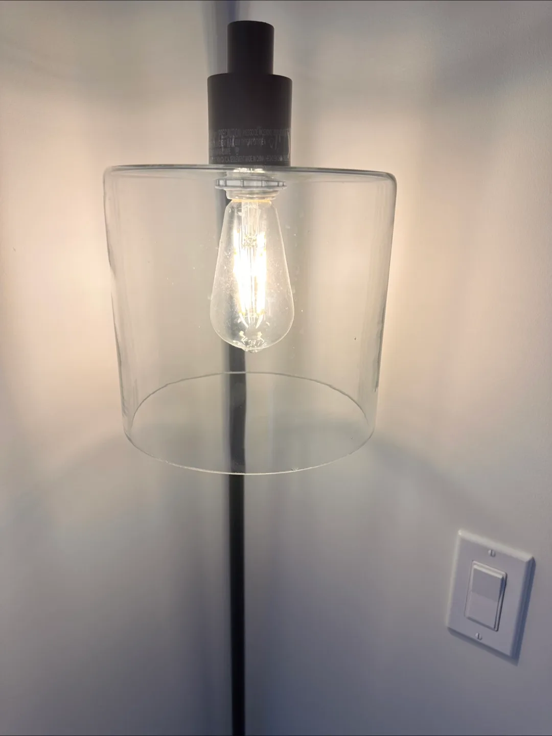 Black Floor Lamp - 58" Height with glass lampshade image indicator(5)