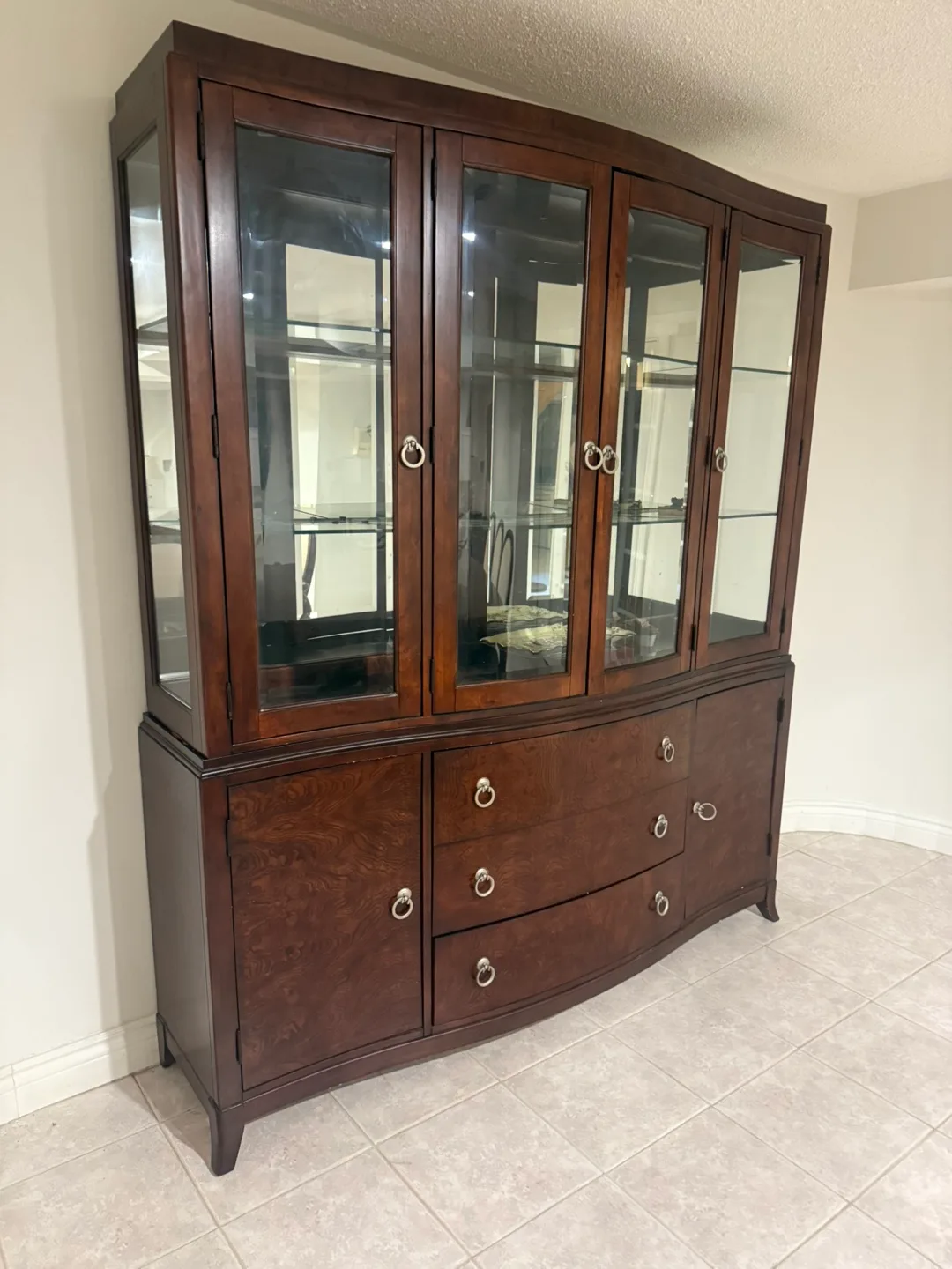 Dark Brown Wood China Cabinet( La-Z-Boy) thumbnail