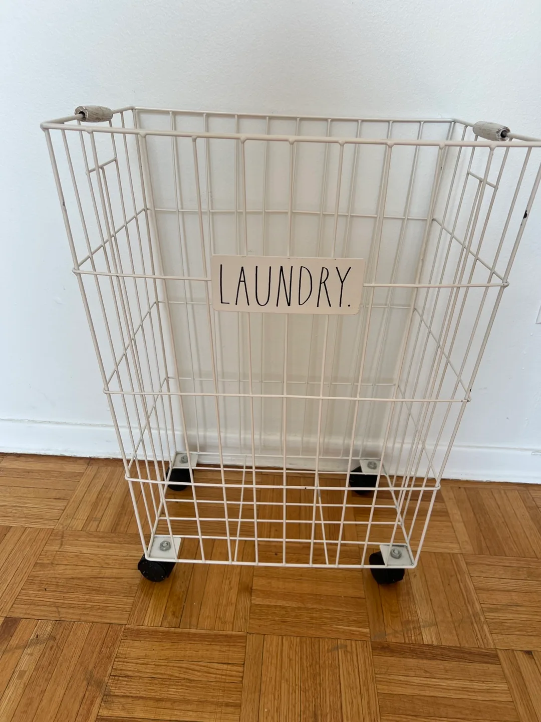 Metal sturdy Laundry Basket with Wheels thumbnail