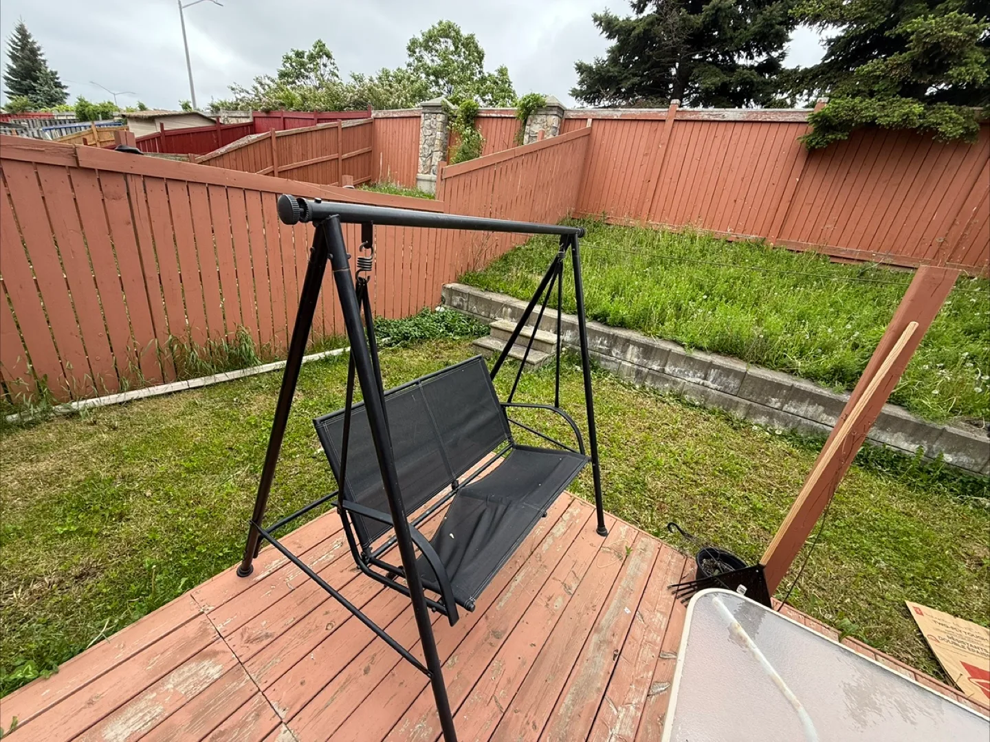Black Outdoor Swing Chair - Seats Two thumbnail