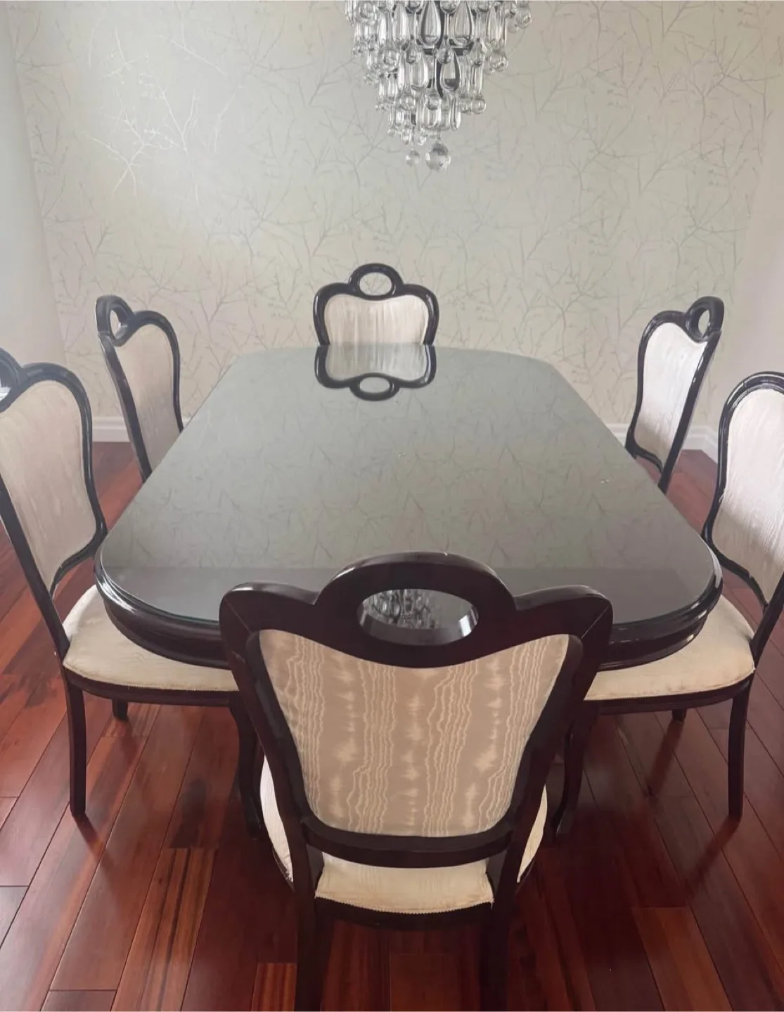 Elegant Dining Table with Six Chairs thumbnail