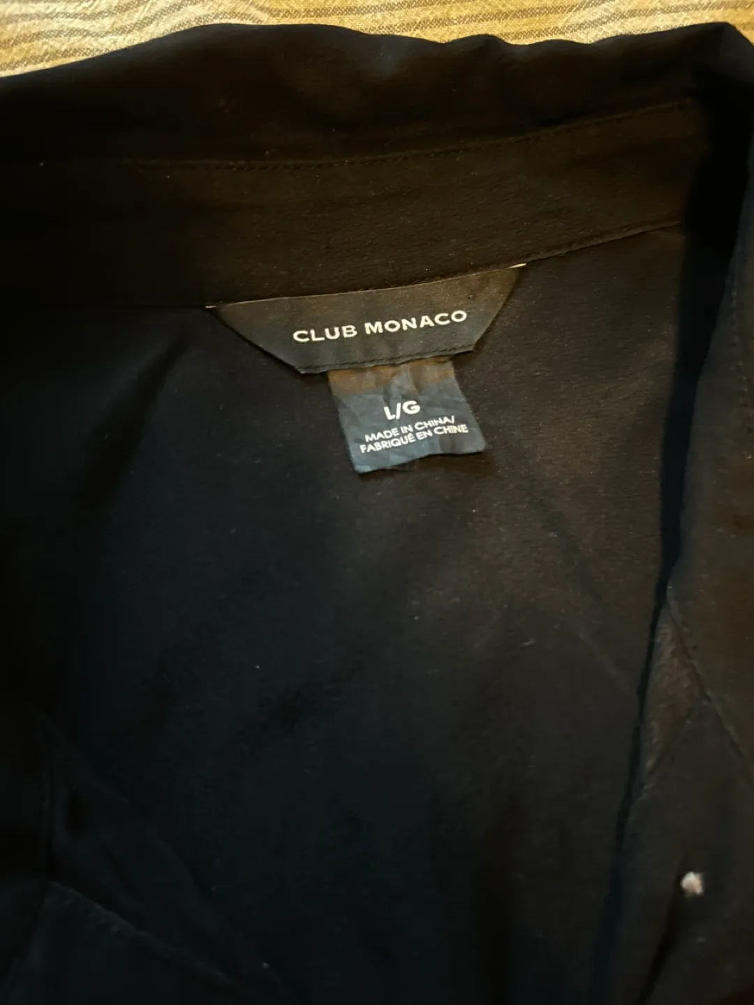 Club Monaco Black Silk Blouse Size L thumbnail