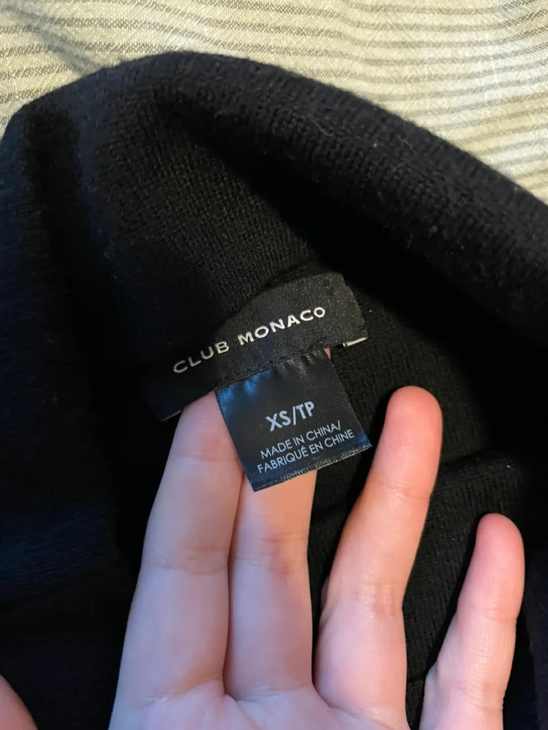 Club Monaco Black Wool Top XS thumbnail