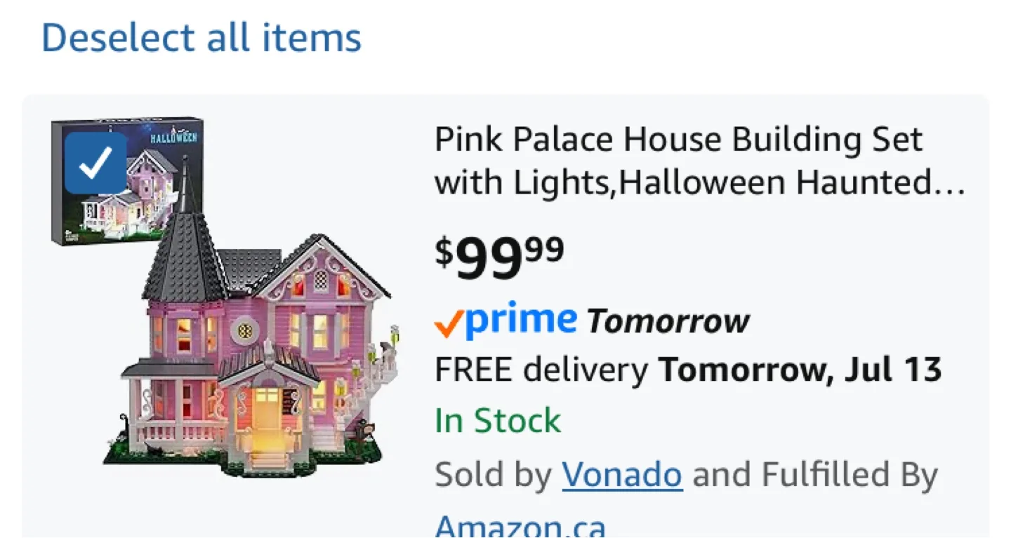 Pink Palace House Building Set with Lights thumbnail