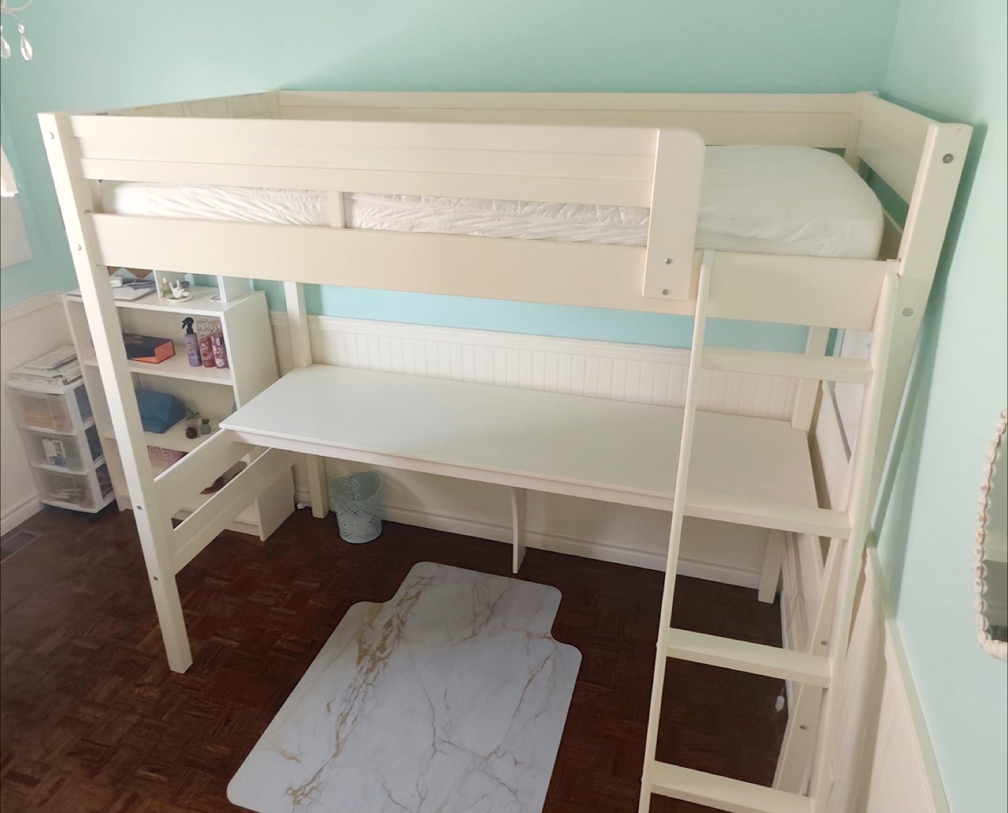 Everiz Twin Solid Wood Loft Bed with Desk - photo 3