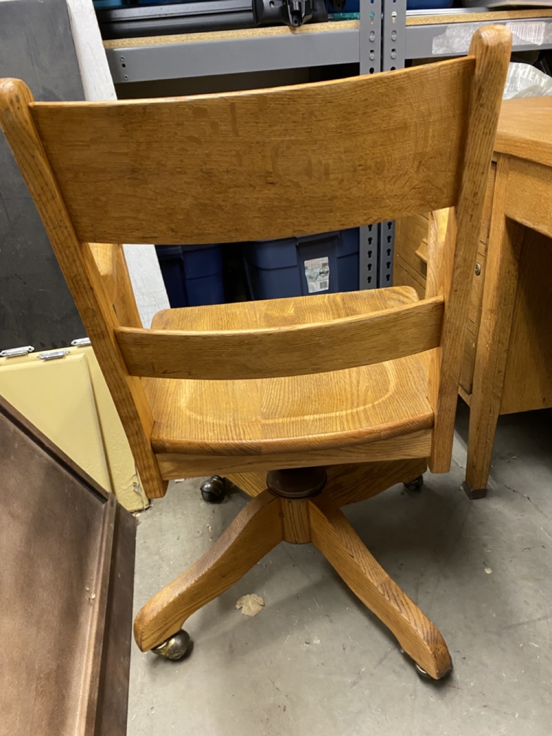 Vintage Oak Desk and Chair Set - photo 4