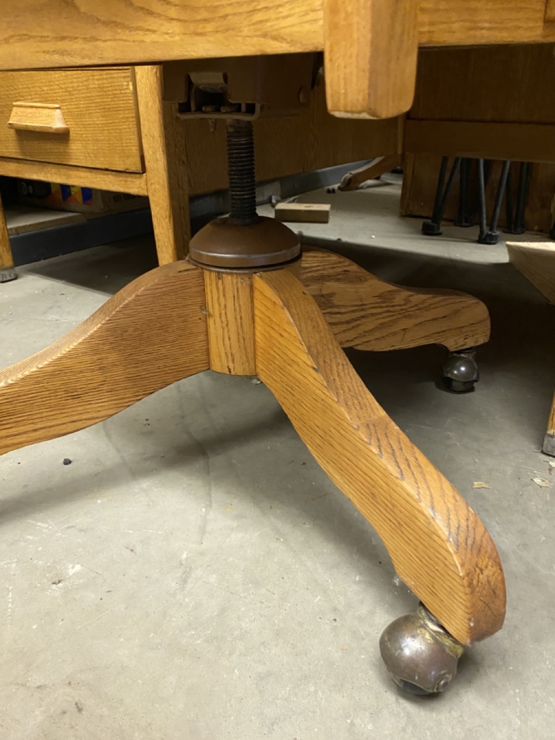 Vintage Oak Desk and Chair Set - photo 5