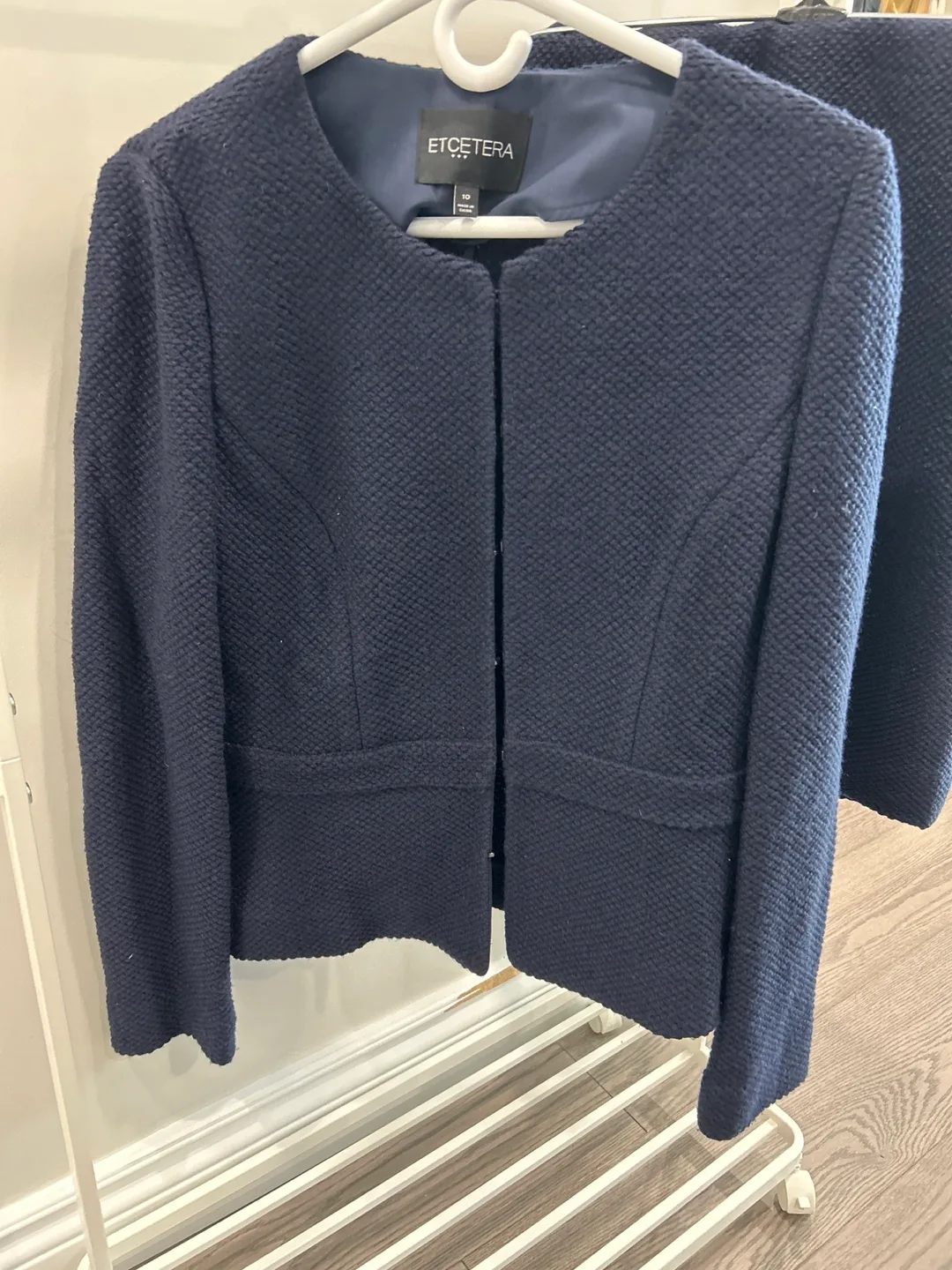 Etcetera Navy Blue Skirt Suit - Size 10 thumbnail