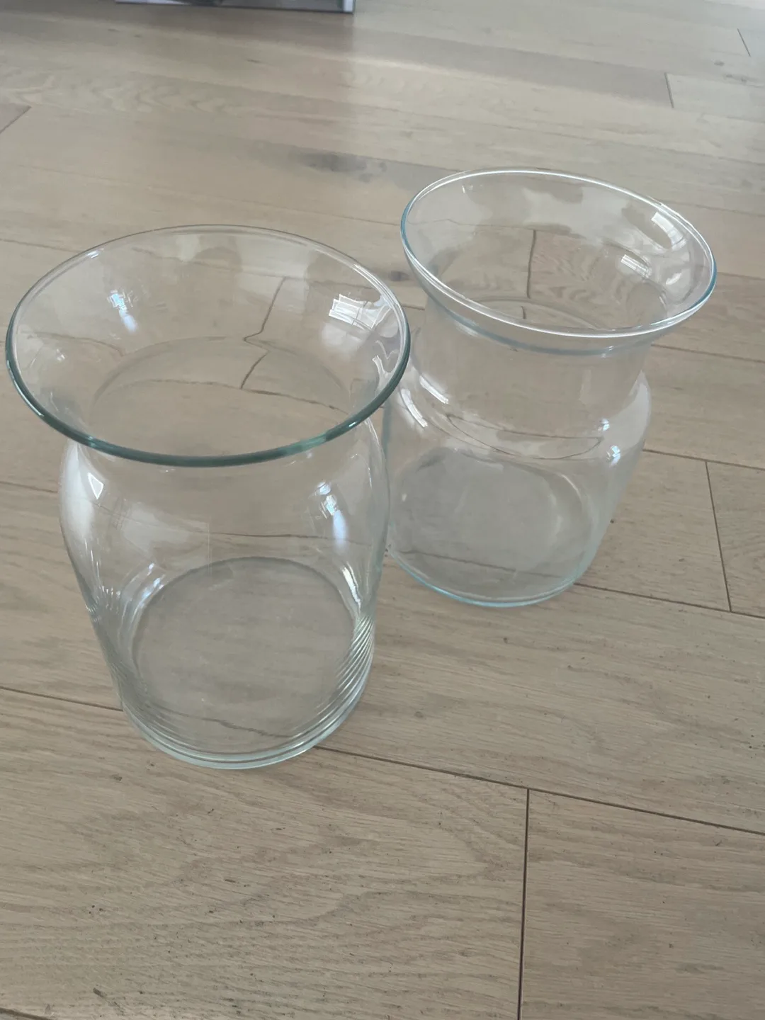 Two Clear Glass Vases thumbnail