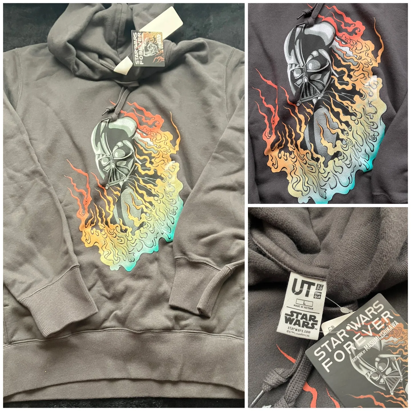 (Uniqlo) Star Wars Darth Vader Hoodie - Size Men Large thumbnail