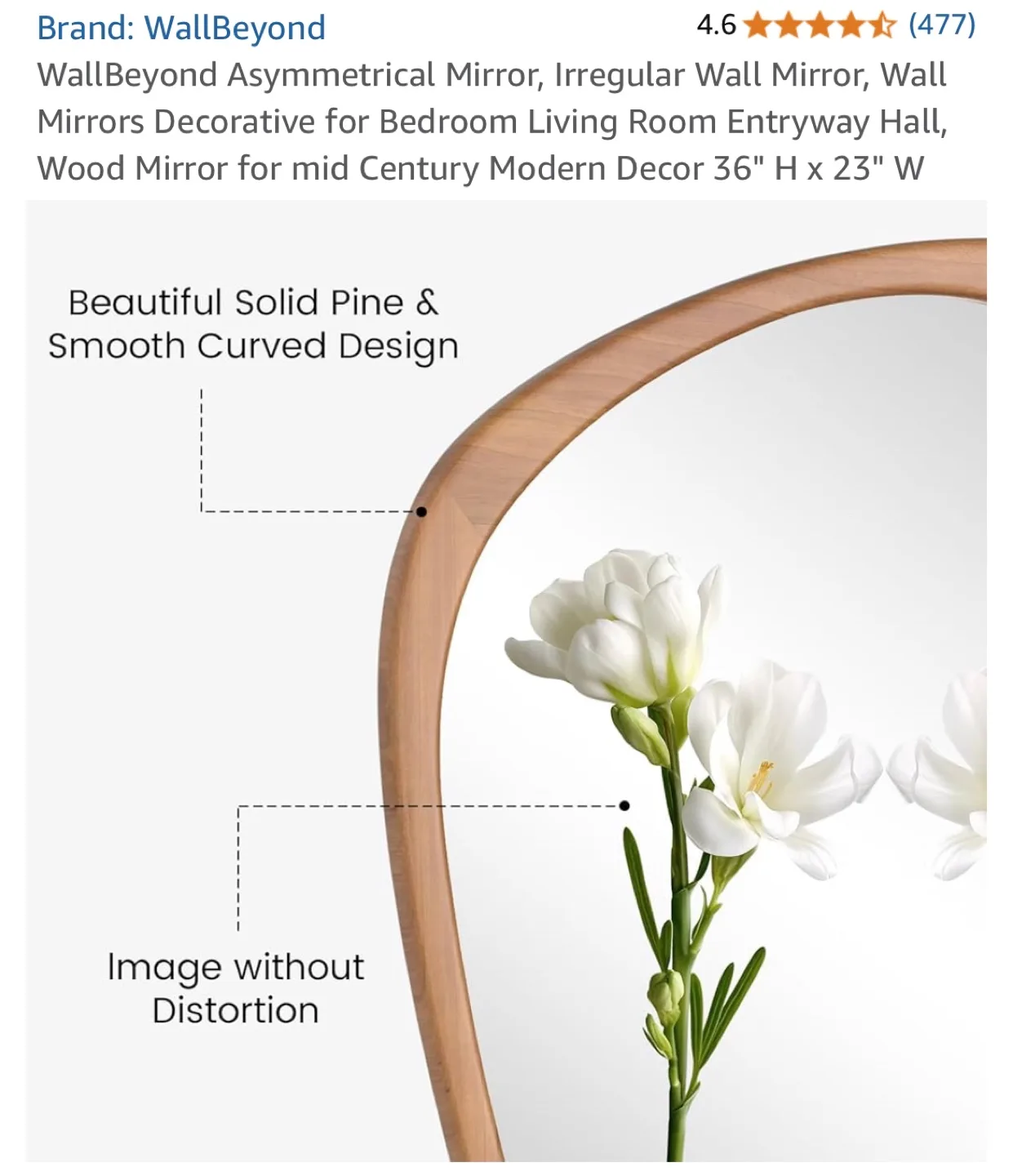 WallBeyond Asymmetrical Wall Mirror 36" x 23" image indicator(5)