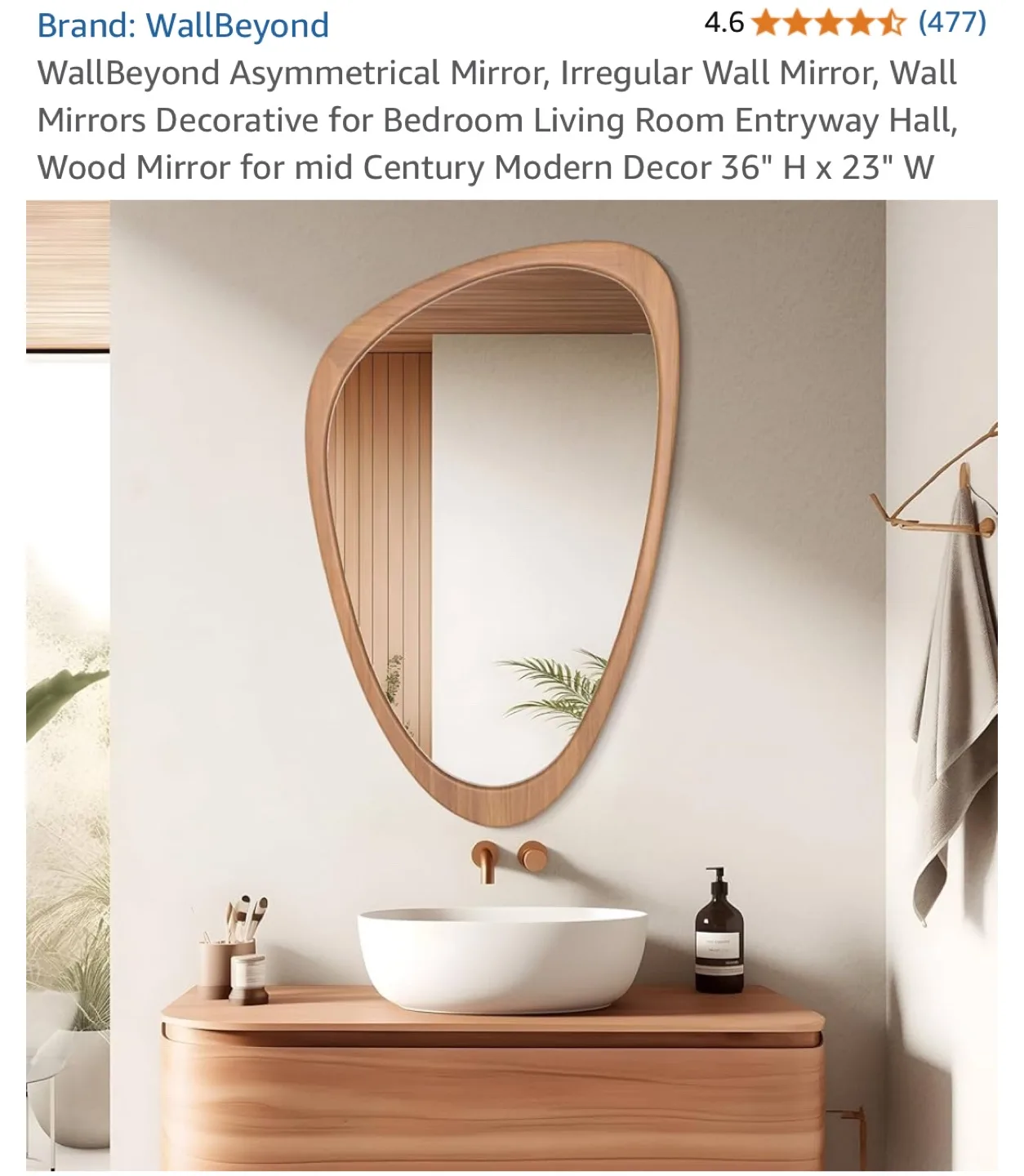 WallBeyond Asymmetrical Wall Mirror 36" x 23" image indicator(2)