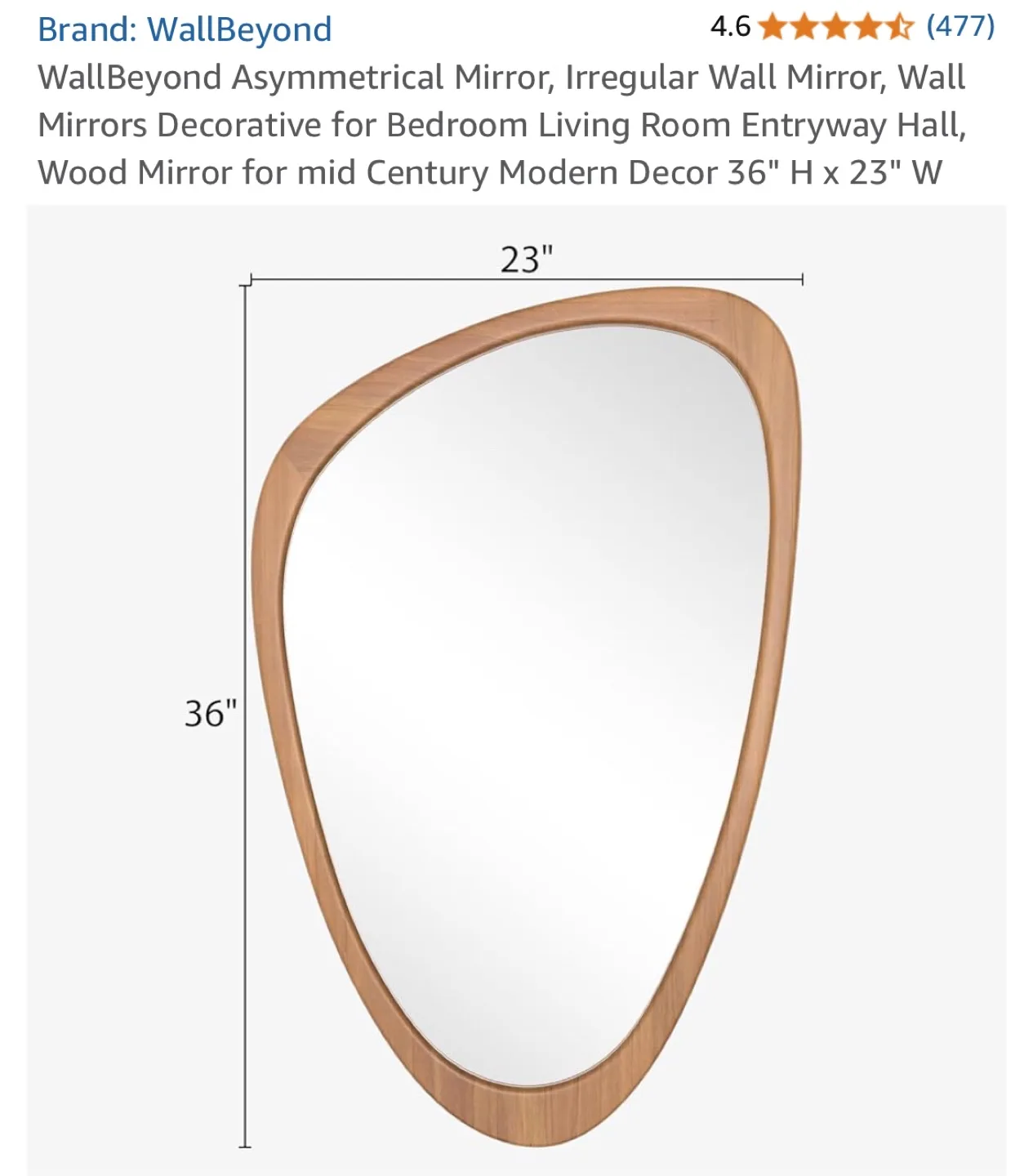 WallBeyond Asymmetrical Wall Mirror 36" x 23" image indicator(4)