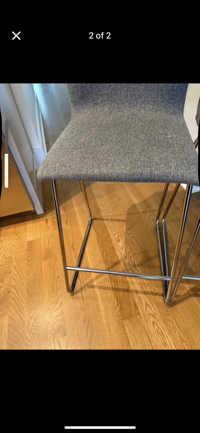 2 grey bar height stools used need cleaning - photo 2